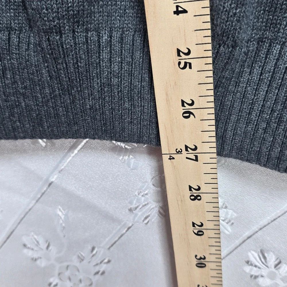 Oscar‎ de la Renta Sweater  Men XL Fair Isle Pattern Gray 1/4 Zip Knit Pullover
